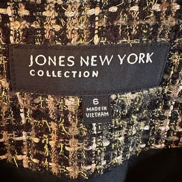💙3/$20 JONES, New York Tweed Metallic Jacket Size 6 - Picture 7 of 10